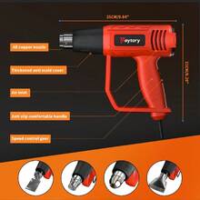 Vandise High Power Heat Gun, Dual Temp Control|Fast Heating|4 DIY Nozzles|PVC Shrink, Paint Stripping, Adhesive Removal|Overload Protection|Home Repair & DIY Tools - UK Plug(220-240V) - View 3