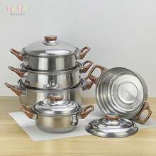 Juego de utensilios de cocina de 5 piezas, juego de utensilios de cocina, juego de utensilios de cocina de acero inoxidable, juego de utensilios de cocina de 5 piezas, olla con tapa, olla para cocinar, olla para cocinar de acero inoxidable, juego de ollas para cocinar de acero inoxidable, olla para guisar, olla para hervir, juego de ollas para sopa de acero inoxidable, accesorios de cocina, con asas, con tapa, resistente y duradero, fácil de limpiar, simple de usar, buena calidad y bajo precio, adecuado para cocina, camping, viajes, restaurante (plata)