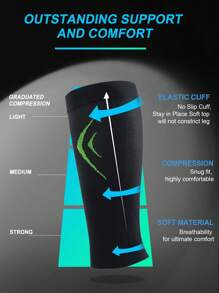 Comfortable Calf Compression Sleeve For Sports & Travel Breathable Footless Compression Socks For Unisex