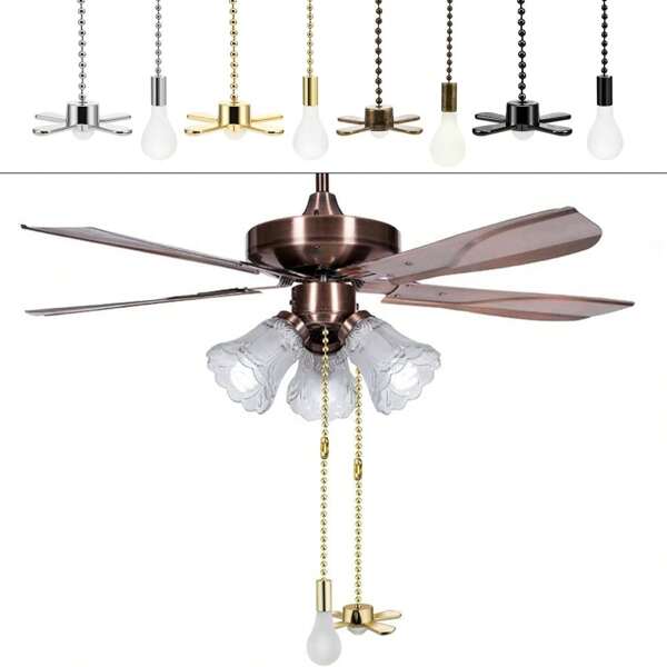 2 Stück Deckenventilator Reißverschluss Dekoration, Ventilator Zugschalter, Beschichtete Glühbirnen Anhänger Dekoration, Tischlampe dekorativer Reißverschluss, zum Montieren von Deckenventilatorern und Beleuchtung, dekorative Beleuchtungsanhänger für Zuhause