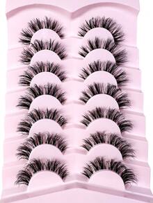 7 Pairs Messy Natural Cat Eye Lashes Clear Band Lashes Cat Eye Look Wispy Lashes Eye End Elongated Full Strip Soft Natural Realistic False Eyelashes Strip Lashes,Lashes,Eyelashes,Fake Lashes - Cat Eye Lashes - View 6