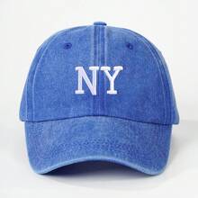 1 款男士刺绣纽约水洗棒球帽户外可调节休闲帽 - 淺灰色 - 查看 2