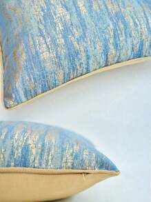 1 Stück Blau Verlauf Kissenbezug, in Jacquard-Webverfahren hergestellter Kissenbezug, geeignet für 45x45cm (18x18in) und 50x50cm (20x20in) Kissen. Ideal für Wohnzimmer Sofas und andere Umgebungen. Nur Kissenbezug (ohne Füllung)