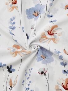 2 Pieces Women's Floral Chiffon Dress & Elegant Romantic Date Outfit