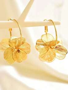 1 对空心双层金环耳环 - 复古风格，适合日常佩戴或派对，百搭配饰，复古氛围，创意耳环 - 金色 - 查看 2