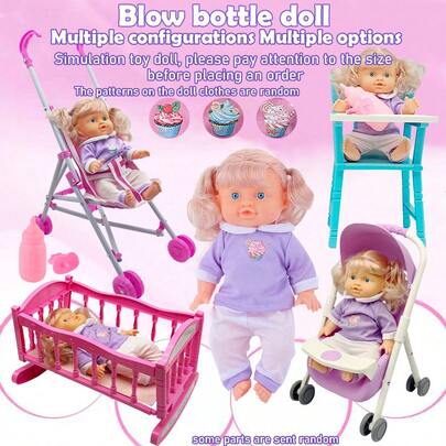 26cm Realistic Baby Doll Toy, Can Drink Water And Urinate, Interactive Toy For Babies And Parents (Please Confirm The Size Of The Realistic Doll And Accessories Before Placing An Order)