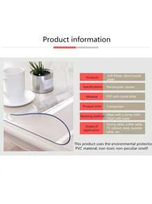 1 buc. Covoraș protector de masă transparent din PVC, design dreptunghiular simplu, grosime de 1,0 mm/1,5 mm/2,0 mm, potrivit pentru măsuță de cafea, noptieră, masă, birou de calculator, birou de birou și diverse protecții de suprafață pentru mobilier, esențial pentru utilizarea zilnică în toate anotimpurile
