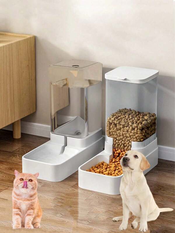 Automatic Pet Feeder/Waterer, Pet Food Storage Dispenser For Cats/Dogs
