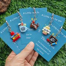 Set de regalo de 5 llaveros divertidos que incluye pizarra, soporte para bolígrafo y adornos con encanto inspirador - excelente para maestros, graduados, cumpleaños, Halloween, Navidad - accesorios motivadores y alentadores, perfectos para regalos de Navidad, Acción de Gracias y escuela con dibujos animados
