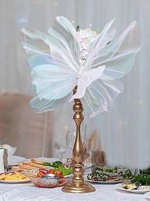 1 pieza Bandera decorativa grande de 50 cm de estilo bohemio con mariposa 3D de tela - Decoración artificial de flores románticas para bodas, hogar y exteriores - Se puede usar para Pascua, Acción de Gracias, Día de la Madre, cumpleaños. Para decoración de jardín, flores artificiales, decoración otoñal del hogar, plantas, flores falsas, plantas falsas, accesorios de dormitorio, decoraciones de boda, decoración de pared, accesorios de jardín, decoración del hogar para la sala de estar.