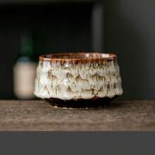 复古陶瓷抹茶碗、茶搅拌器架套装