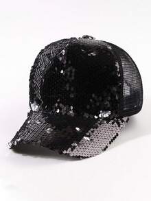 1顶亮片棒球帽，粉色，女士时尚鸭舌帽，透气遮阳帽 - A - 查看 10