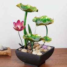 3-Tier Tabletop Waterfall Fountain, Creative Waterfall Fountain, Bedroom Indoor Fountain,, Relaxing Sound For Office And Bedroom Decoration, Tabletop Waterfall Fountain With Circulating Water, TV Cabinet, Writing Desk, Office Desk, Home Decoration, Room Decoration, Relaxing Arts And Crafts Decoration For Moving Into A New Home Holiday Gift - màu xanh lá - Xem 5