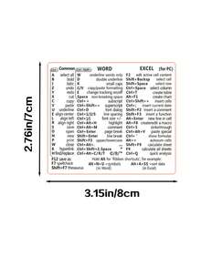 1片/2片笔记本电脑Windows/WORD快捷键贴纸，即撕即贴，无需裁剪，高品质，可作为笔记本电脑日常装饰。