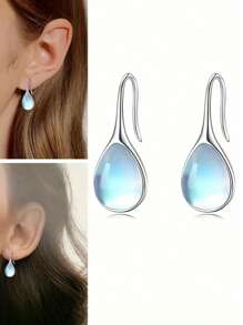 1 Paar einfache 925 Sterling Silber Hänge Ohrringe, Party Jahrestag Ohrschmuck für Frauen Geschenk, Edelschmuck