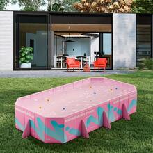 1pc Foldable Rectangular Swimming Pool, Large Non-Inflatable Swimming Pool, Family Mobile Water Park, Available In Multiple Sizes, Suitable For Whole Family, Summer Yard Water Entertainment, Party Pool, Foldable And Easy To Store, Multi-Component Design, Suitable For Yard And Backyard Entertainment, Can Be Used All Year Round.