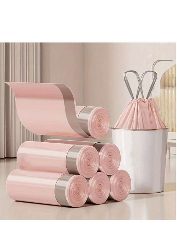 [Thickened Garbage Bag] Thickened Polyethylene Drawstring Garbage Bag Super Toilet Portable Garbage Bag Suitable For Home Organizing Fashion Design, Drawstring Closure, Garbage Bag Distributor