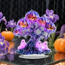 1/3pcs Tree Of Life Desktop Ornaments, Horror Ghost Skull Decorations, Suitable For Home Window Display, Halloween Home Interior Decoration, 2D Acrylic - Halloween Decorations - View 10