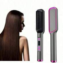 Multi Functional Straightening Comb, Heat-Resistant Electric Comb, Anti-Scald Ceramic Hair Straightener Comb Fast Heating For Home Salon - UK Plug(220-240V) - View 2