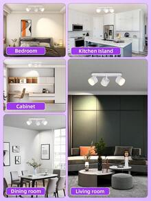 CANMEIJIA GX53 Base Rotatable 350° LED Recessed Ceiling Light, Dual/Triple Head Wall Lighting Fixture, Suitable For Home, Living Room, Kitchen, Dining Room, Bedroom, Attic, Store, Cafe, Restaurant, Corridor - GX53 Lamp Holder (rotatable Horizontally 350° and Vertically 90°) - View 10