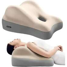 High-End Memory Foam Multifunctional Pillow,Lumbar Support ,For Outdoor Camping, Office Cushions,Home Bedding Essentials - 淺灰色 - 查看 2