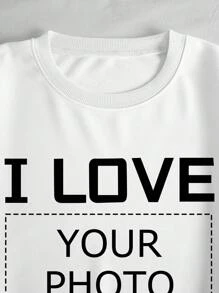 Custom Plus Size Women's Sweatshirt - DIY Personalized Photo Print, Cozy Thermal Lined Long Sleeve Lounge Top For Fall/Winter