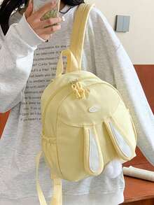 Customizable School Bag, Backpack With Personalized Name Or Holiday Greetings. Christmas Cartoon Bunny Shaped Fun Bag. Nylon Zipper Closure. A Great Choice For Birthday Gifts. This Bag Is Lightweight, Casual, Versatile, Cute, And Perfect For Daily Life, Travel, Shopping Trips. Perfect For Christmas, Thanksgiving, School, Parties And Gatherings. Also Suitable For Friends' Daughters, Souvenir Patterns Are Randomly Placed.