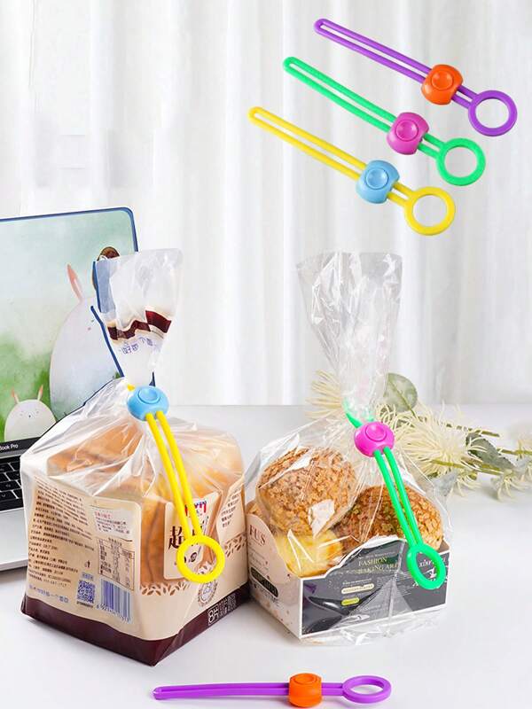 1/3/6/12 Stück Multifunktionale Tri-Color Frisch-Haltungs-Snackclips - kreative Lebensmittel-Versiegelungsringe, Kabelorganisatoren für Küchenlagerung, Büro & Weihnachts-Mahlzeitenvorbereitungen (wiederverwendbar)