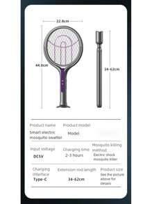 1pc USB Rechargeable Foldable Electric Mosquito Killer Fly Swatter Trap 4 IN 1 Mosquito Killer Lamp Fly Insect Zapper For Home,500mAh