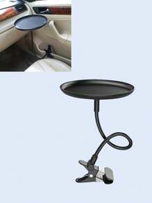 通用灵活可调节汽车托盘 - 可容纳食物、饮料、化妆品和药片，为前排和后排乘客提供节省空间的存储解决方案，易于安装和拆卸，多功能汽车储物架，可提升旅行体验，多功能汽车储物架 - 黑色 - 查看 7