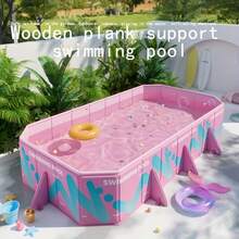 1pc Foldable Rectangular Swimming Pool, Large Non-Inflatable Swimming Pool, Family Mobile Water Park, Available In Multiple Sizes, Suitable For Whole Family, Summer Yard Water Entertainment, Party Pool, Foldable And Easy To Store, Multi-Component Design, Suitable For Yard And Backyard Entertainment, Can Be Used All Year Round.