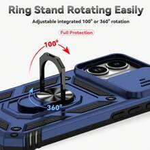 军工防摔 360° 旋转握环支架 + 防震手机壳，兼容 11/12/13/14/15/16 Pro Max、Galaxy S22/23/24/S25+ 和 Galaxy A04/A05/A14/A15/A24/A25/A34/A54/A56/A36/A26 防水防刮