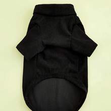 Hanorac cu guler înalt din catifea reiată, îmbrăcăminte în blocuri de culori, strat de bază pentru toamnă/iarnă, potrivit pentru câini de talie mică și medie