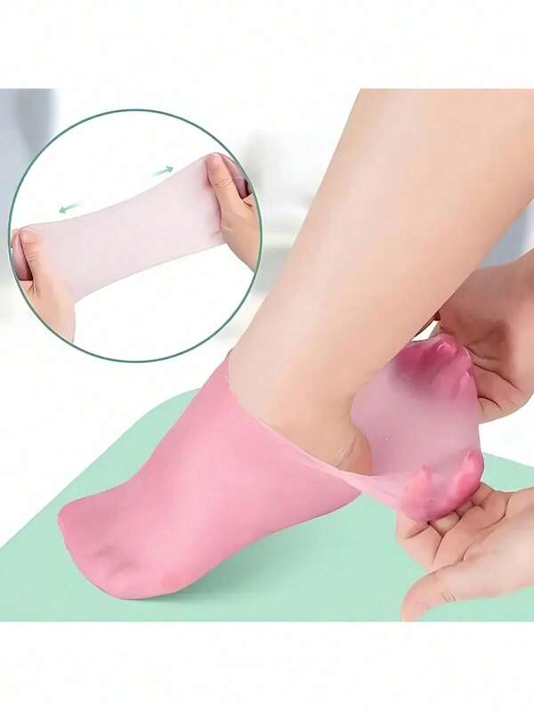 Par de Protetores de Pé de Silicone, Meias de Silicone Femininas Macias e Respiráveis, Meias Reutilizáveis para Reduzir a Pressão nos Pés, Protetores de Silicone para Prevenir Pés Secos