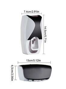 2pcs/Set Toothbrush Holder, With Automatic Toothpaste Dispenser, Without Punching Holes, Wall-Mounted Fully Automatic Toothbrush Holder And Toothpaste Dispenser Set, Dustproof, Space-Saving Bathroom Organizer, Plastic Material - Multicolor - View 10