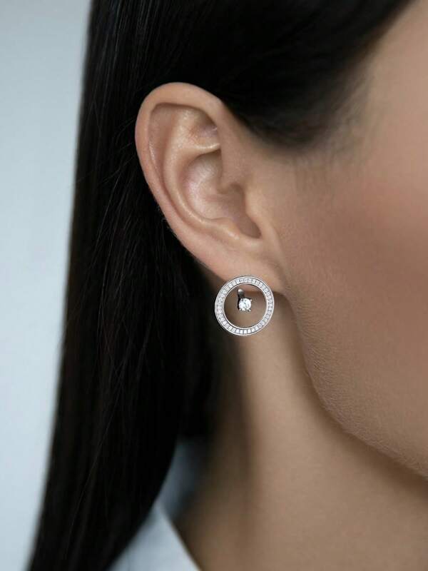 1 par de pendientes de tuerca elegantes y hermosos de plata de ley 925 con diseño geométrico redondo y incrustaciones de circonita sintética - perfectos para uso diario, banquetes y bodas | regalo de cumpleaños elegante ideal para novias, hermanas y amigas