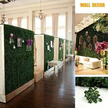 1/4/10 piezas Paneles de pared de hierba artificial Boj verde follaje Telón de fondo de pared vegetal Seto artificial Planta espesa protegida contra los rayos UV Pantalla de privacidad para decoración de jardín interior y exterior