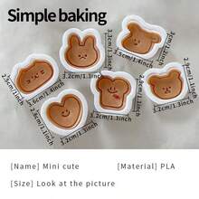 卡通图案饼干模具、可爱动物造型（小猫、小狗、小兔子、熊、心形、吐司）饼干模具、软糖巧克力饼干印章、厨房配件和派对礼物的理想模具、开学季便当用品、甜点模具、厨房糕点制作工具 - 白色 - 查看 17