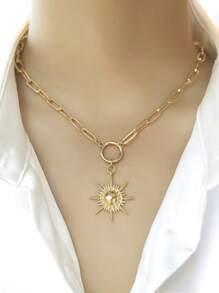 قلادة عتيقة 1 قطعة بتصميم عصري معلق بشكل شمسي