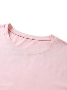 1 pieza Camiseta de cuello redondo de manga corta para hombre, de moda para el verano