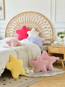 Star-Shaped Pillow, Decorative Cushions For Beds And Sofas, Star-Shaped Pillow, Soft Faux Rabbit Fur Dormitory Mat, Suitable For Decorative Pillows In The Sofa, Bedroom, And Living Room, Applicable For Halloween And Christmas Decorations.