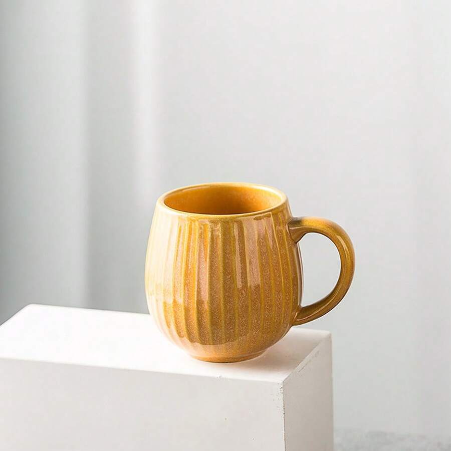 High-Quality Retro Ceramic Mug, Can Be Used For Drinking Coffee, Tea And Beverages, Valentine's Day Gift - 黃色 - 查看 1