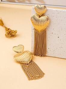 1对时尚粗犷风格透明表面耳环