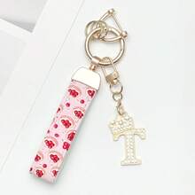 1 件锌合金钥匙扣，采用印花 PU 皮革设计，搭配闪亮皇冠字母吊坠，防锈涂层，适合悬挂车钥匙、钥匙等。它与任何东西相匹配，是引领潮流的必备品！ - 彩色 - 查看 5