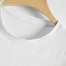 Real Man~Men's Letter Star Print Round Neck Tee, Street Fashion Casual Short Sleeve T-Shirt For Daily Wear, Menswear Top BlackFather's Day Pride Month  4th Of July 	   Present Gift Crewneck Minimalist Streetwear - 白色 - 查看 3