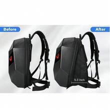 Mochila de motocicleta Gelrova Knight LED, maleta de estilo urbano de 48.26 cm de PVC, bolsa para laptop con carga USB, sin batería, ideal para salir - Gran maleta rígida para moto - Negro - Ver 4