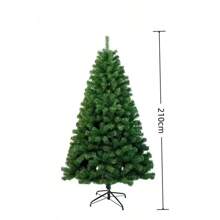 1 pieza Árbol de Navidad artificial denso verde, de 210cm de altura para decoración navideña del hogar, decoración de habitación, decoración de invierno