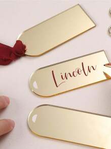 1/10/20pcs Blank Acrylic Tent Name Card, Arched Luggage Tag, Acrylic Blank Golden Mirror Seat Tag Without Ribbon, Wedding Guest Escort Card, Place Card Holder, DIY Party Signage Gift Tag