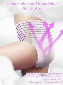 5/9片月经裤 一次性内裤带粘边 不脱裤即可换洗 开合腰贴 无痕 方便快捷 牢固粘贴 柔软舒适 健康透气不闷热 强吸力 防侧漏 干爽不粘连 日用裤 舒适360°弹力腰围 不勒腰 适合所有体型 - 白色-升級款 - 查看 5