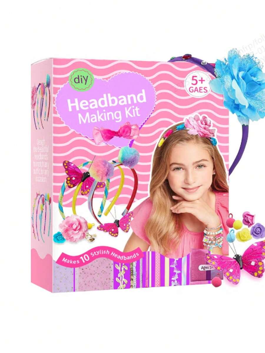 Kit de Confecção de Headbands para Meninas - Faça seus Próprios Headbands da Moda para Crianças - Conjunto de Acessórios de Cabelo DIY - Presente de Artes e Artesanato para Meninas de 5 a 12 Anos - Presentes de Natal de Artes e Artesanato para Crianças Pequenas - Presilhas BB Fofas, Presilhas de Franja e Acessórios de Cabelo para Meninas - Adequado para Acessórios de Vestuário, Fácil de Armazenar e Fixar o Cabelo, Joias DIY. - Multicolorido - Visão 1